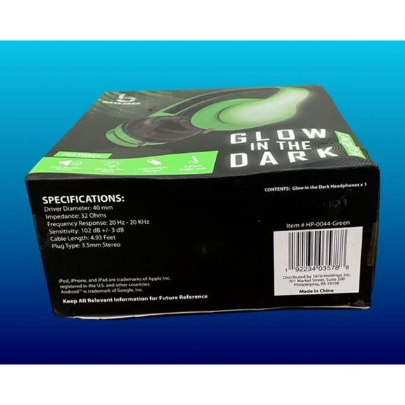 Glow in the Dark, Wired Headphones, Adult, 4 Color Options - Picture 16 of 16